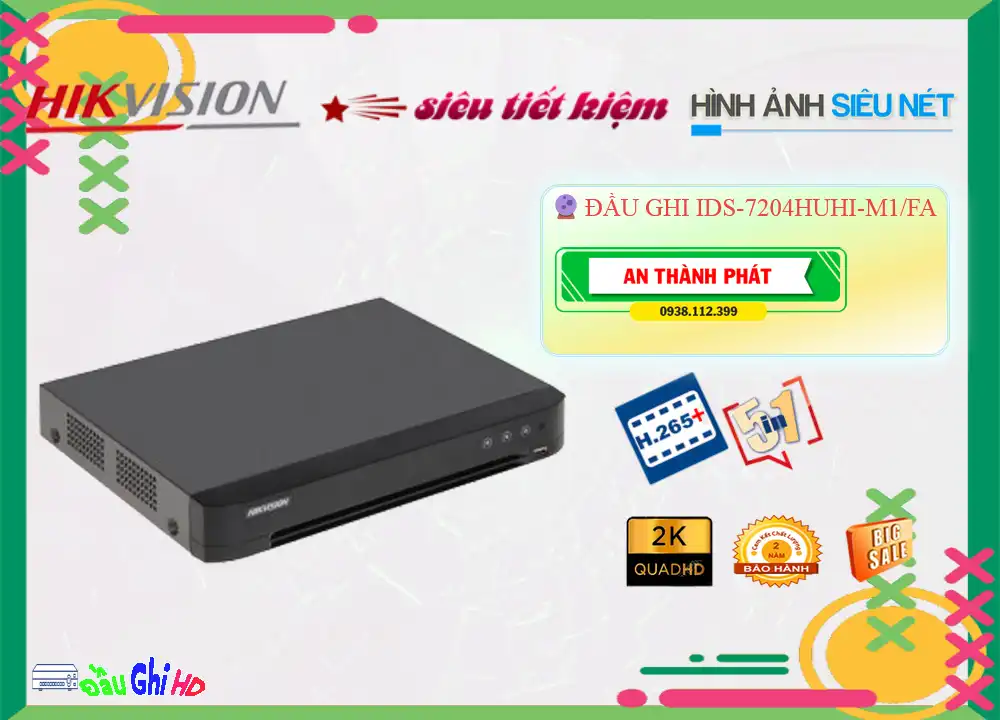 iDS-7204HUHI-M1/FA sắc nét Hikvision iDS-7204HUHI-M1/FA sắc nét Hikvision