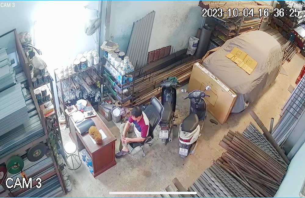 Hình  Camera quan sát  thực tế  Độ phân giải 2.0 MP của bộ Lắp Bộ Camera Giám Sát Cửa Hàng 1080P Sắc Nét sử dụng mã DS-2CE70DF3T-PF